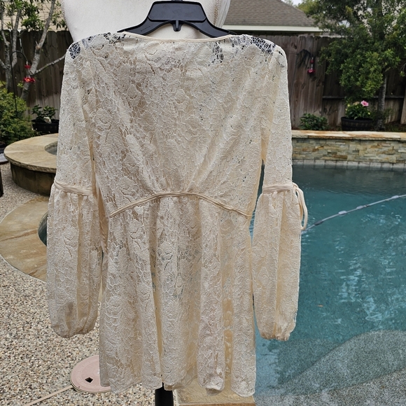 Nwot Free people OB725148 Long Sleeve Rubi Lace  Dress Ivory  xs - Picture 13 of 16